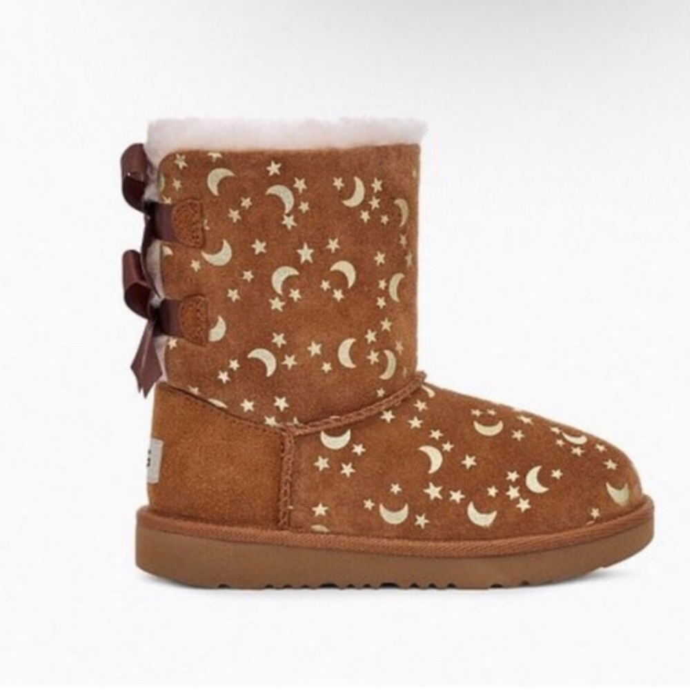 UGG Tan Boots with Gold Celestial Design